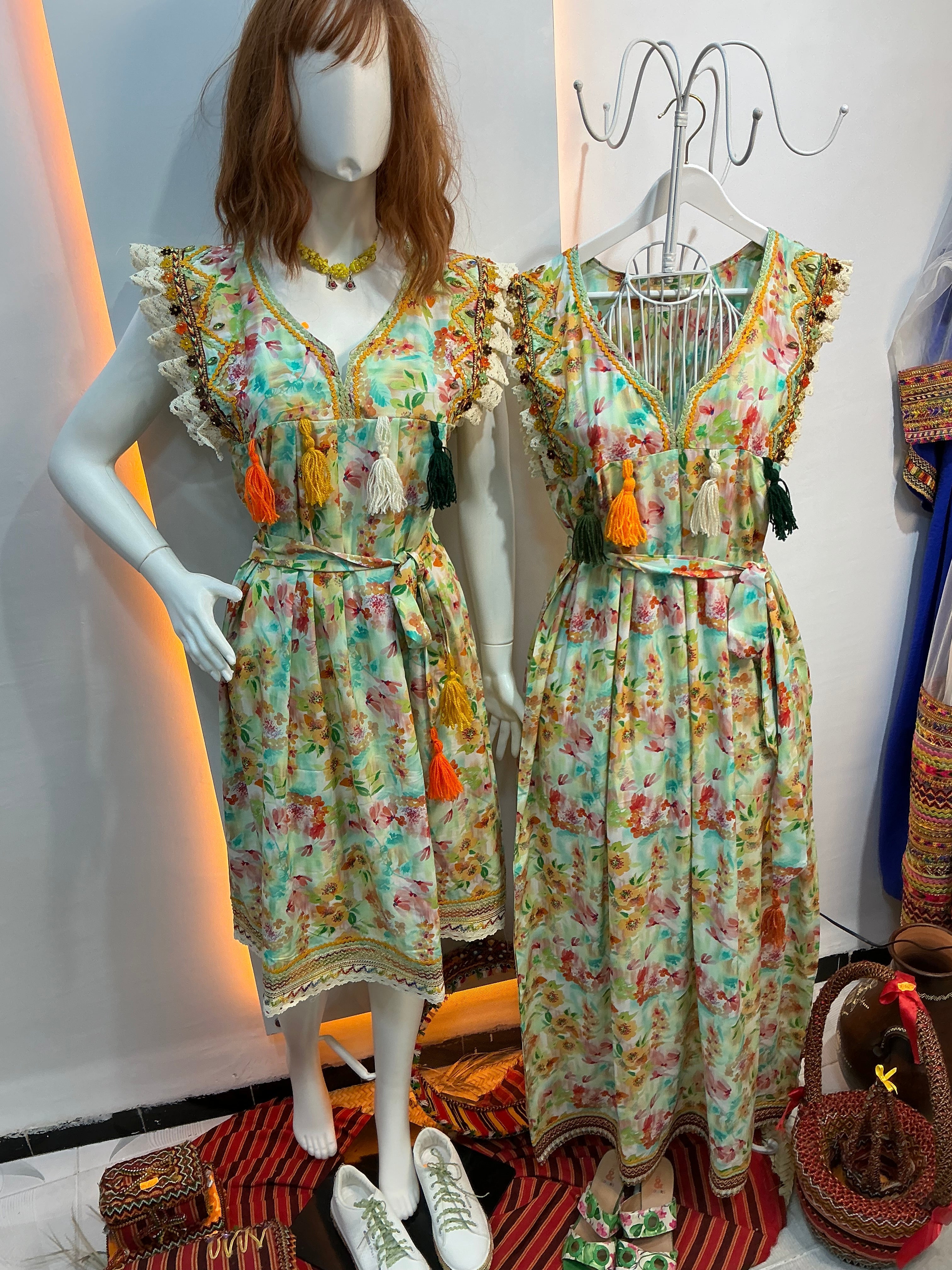 Robe verte pistache